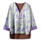 Beth and Brian Qipao-JZ Loose-Fitting, V-neck Qipao coat with flared sleeves