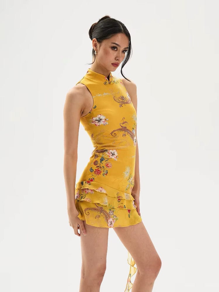 Beth and Brian Qipao-FYW Selena Cake Skirt Hem mini Cheongsam
