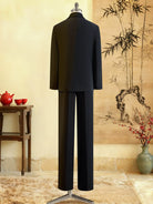 Beth and Brian Qipao-GXS High-end, Gold bamboo leaf embroidery, Men's Chinese Tang Suit Jacket and Pants