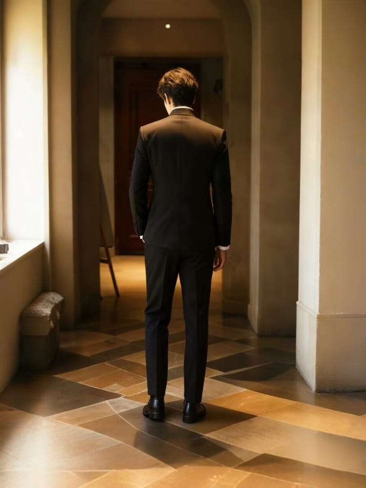 Beth and Brian Qipao-GXS Gold bamboo leaf pattern, Men's Chinese Tang Suit Jacket and Pants