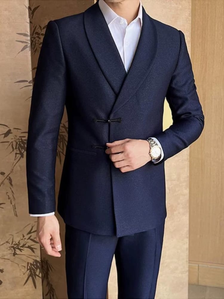 Beth and Brian Qipao-HFX Chinese Style Button Knot Evening Suit Set