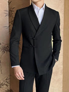 Beth and Brian Qipao-HFX Chinese Style Button Knot Evening Suit Set