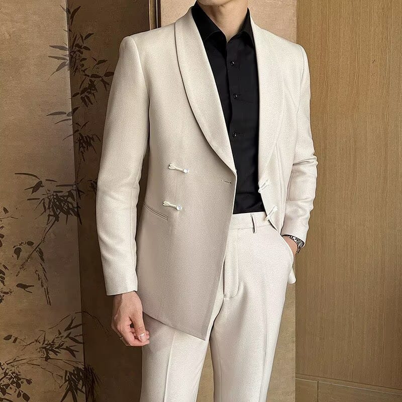 Beth and Brian Qipao-HFX Chinese Style Button Knot Evening Suit Set