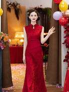 BethandBrianQipao-HLD Wedding long Cheongsam with shawl set