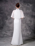 Beth and Brian Qipao-ZYX High-end Performance Dress, Mermaid Cheongsam with Sheer Overlay