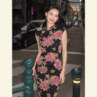 Beth and Brian Qipao-DBN Chinese retro style, floral pattern long Cheongsam