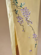 Beth and Brian Qipao-LSB Floral pattern, jacquard satin midi Cheongsam
