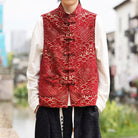 Beth and Brian Qipao-TS Auspicious Cloud Embroidery, Vintage Frog Button Tang suit Vest