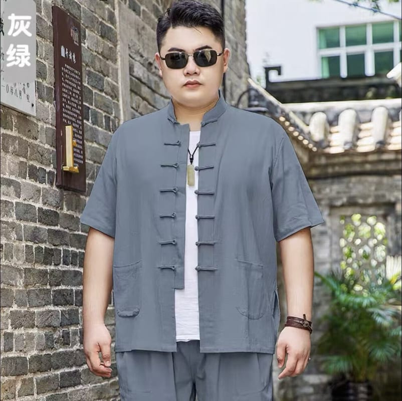 Beth and Brian Qipao-YT Plus size, Cotton fabric Tang suit shirt