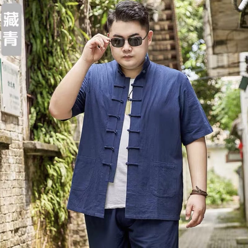 Beth and Brian Qipao-YT Plus size, Cotton fabric Tang suit shirt