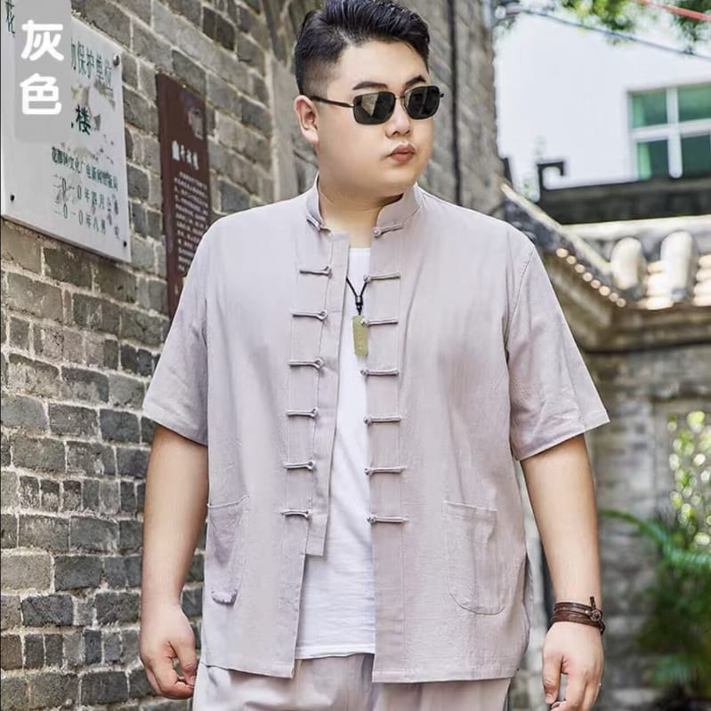 Beth and Brian Qipao-YT Plus size, Cotton fabric Tang suit shirt