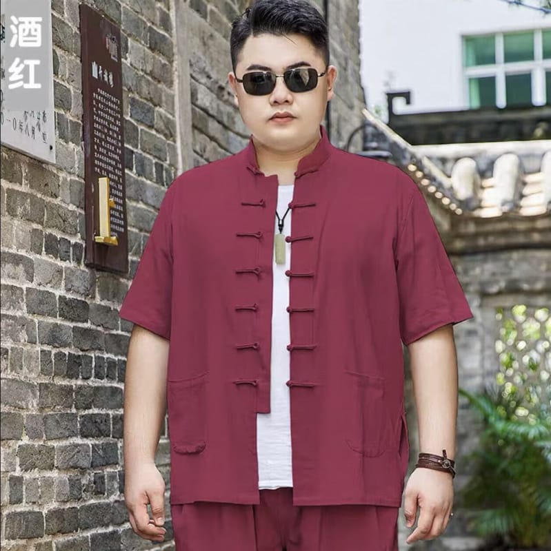 Beth and Brian Qipao-YT Plus size, Cotton fabric Tang suit shirt