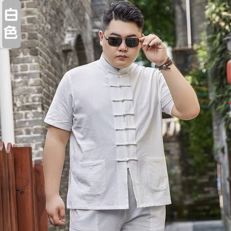 Beth and Brian Qipao-YT Plus size, Cotton fabric Tang suit shirt