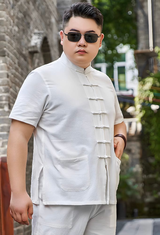 Beth and Brian Qipao-YT Plus size, Cotton fabric Tang suit shirt