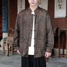 Beth and Brian Qipao-QX Men's Wave Pattern Frog Button Tang Suit Shirt