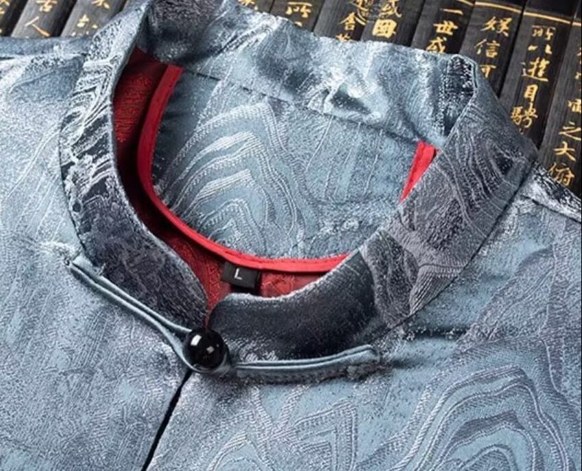 Beth and Brian Qipao-YK Elegant Chinese ancient landscape painting brocade Chinese Tang Suit Jacket