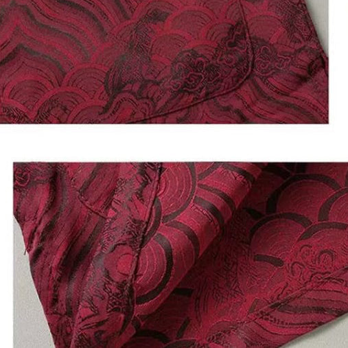 Beth and Brian Qipao-HZ Chinese Traditional Subtle Wave Cloud Jacquard Print Chinese Tang Suit Jacket