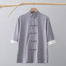 Beth and Brian Qipao-HSY Plus size, Cotton blended fabric Tang suit shirt