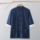 Beth and Brian Qipao-HSY Plus size, Cotton blended fabric Tang suit shirt