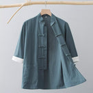 Beth and Brian Qipao-HSY Plus size, Cotton blended fabric Tang suit shirt