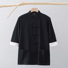 Beth and Brian Qipao-HSY Plus size, Cotton blended fabric Tang suit shirt
