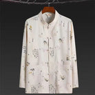 Beth and Brian Qipao-HZ Calligraphy Bamboo Print Outfit Men's Chinese Tang Suit Set