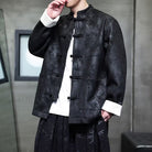 Beth and Brian Qipao-TS Bamboo Leaf Pattern, Suede Chinese Tang Suit Jacket