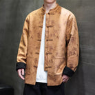 Beth and Brian Qipao-TS Bamboo Leaf Pattern, Suede Chinese Tang Suit Jacket