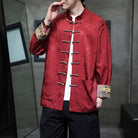 Beth and Brian Qipao-TS New Chinese Style (新中式), Mandarin Collar Frog Button Men Tang Suit Shirt