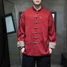 Beth and Brian Qipao-TS New Chinese Style (新中式), Mandarin Collar Frog Button Men Tang Suit Shirt