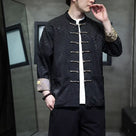 Beth and Brian Qipao-TS New Chinese Style (新中式), Mandarin Collar Frog Button Men Tang Suit Shirt