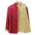 Beth and Brian Qipao-KP Reversible Chinese Tang Suit Jacket, Double-Sided Sea Wave Mandarin Collar Coat for Dad