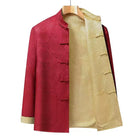 Beth and Brian Qipao-KP Reversible Chinese Tang Suit Jacket, Double-Sided Sea Wave Mandarin Collar Coat for Dad