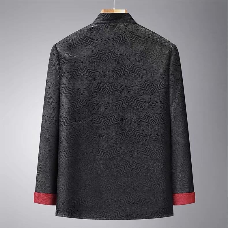 Beth and Brian Qipao-KP Reversible Chinese Tang Suit Jacket, Wave pattern Tang Suit Jacket