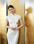 Beth and Brian Qipao-EC Lillian’s Elegant Satin Wedding Long Cheongsam