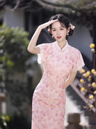 Beth and Brian Qipao-XL Lilian Gradient Butterfly Print Tencel‑Linen Qipao