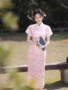 Beth and Brian Qipao-XL Lilian Gradient Butterfly Print Tencel‑Linen Qipao