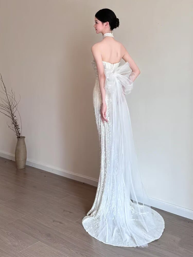 Bethandbrianqipao-BMG Clara‑Sequin Inspired Mermaid Wedding Long Qipao