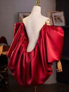 Beth and Brian qipao-DTY Burgundy Satin Oversized Wrap Qipao Shawl