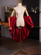 Beth and Brian qipao-DTY Burgundy Satin Oversized Wrap Qipao Shawl