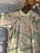 Beth and Brian Qipao-LSB Zoe Multi-Print Vintage Open Front Midi Cheongsam