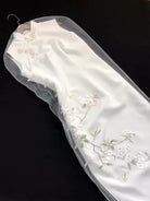 Beth and Brian qipao-XSY Ivy Beige Sleeveless Floral Embroidery Long Cheongsam