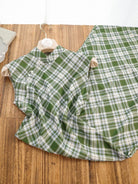 Beth and Brian Qipao-SY Lily Retro Green Plaid Midi Cheongsam