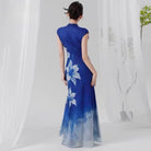 Beth and Brian qipao-QC Chloe Royal Blue Lily Mermaid Long Qipao Dance Dress