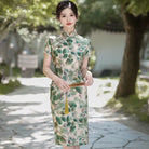 Beth and Brian qipao-LGD Mia Multi-Print Satin Midi Qipao Dress
