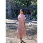 Beth and Brian qipao-NX Chloe Ink Orchid Print Plus Size Midi Ao Dai Qipao Dress