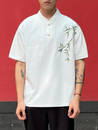 Beth and Brian Qipao-ESS Men's Chinese Bamboo Embroidery Stand Collar Tang Suit shirt