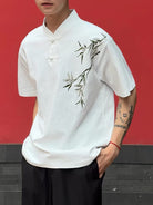 Beth and Brian Qipao-ESS Men's Chinese Bamboo Embroidery Stand Collar Tang Suit shirt