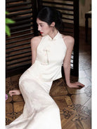 Beth and Brian Qipao-WX Zoe Jacquard Satin Split Two-Piece Cheongsam Set
