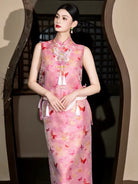 Beth and Brian Qipao-JY Lily Butterfly Print Brocade Satin Cheongsam set | Bespoke avalible